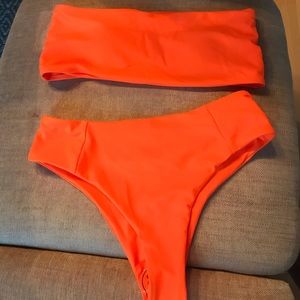 Bright Neon Orange 2-Piece Swimsuit